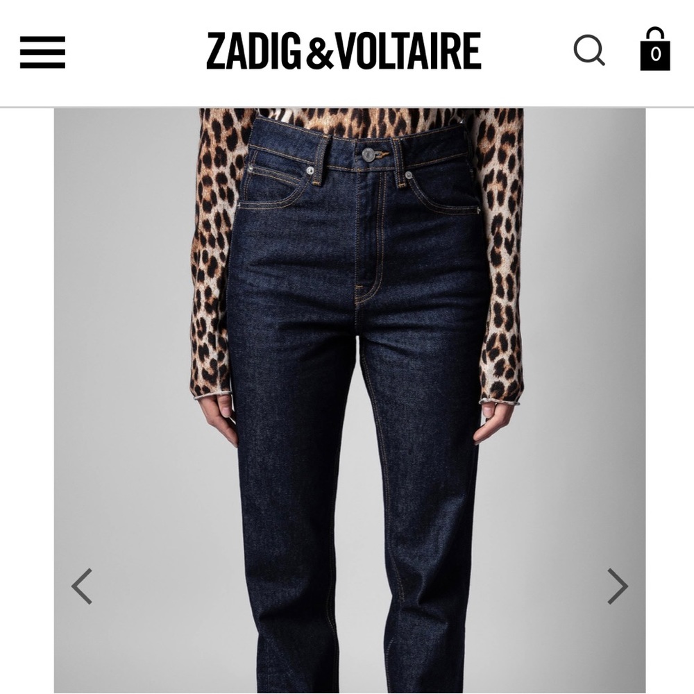 NWOT Zadig & Voltaire Classic Raw Denim 5 Pocket Flared Jeans From Paris
